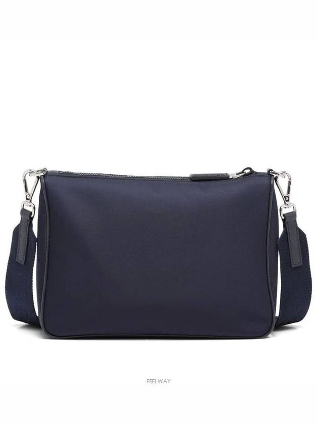 Triangular Logo Re-Nylon Saffiano Leather Shoulder Bag Midnight Blue - PRADA - BALAAN 5