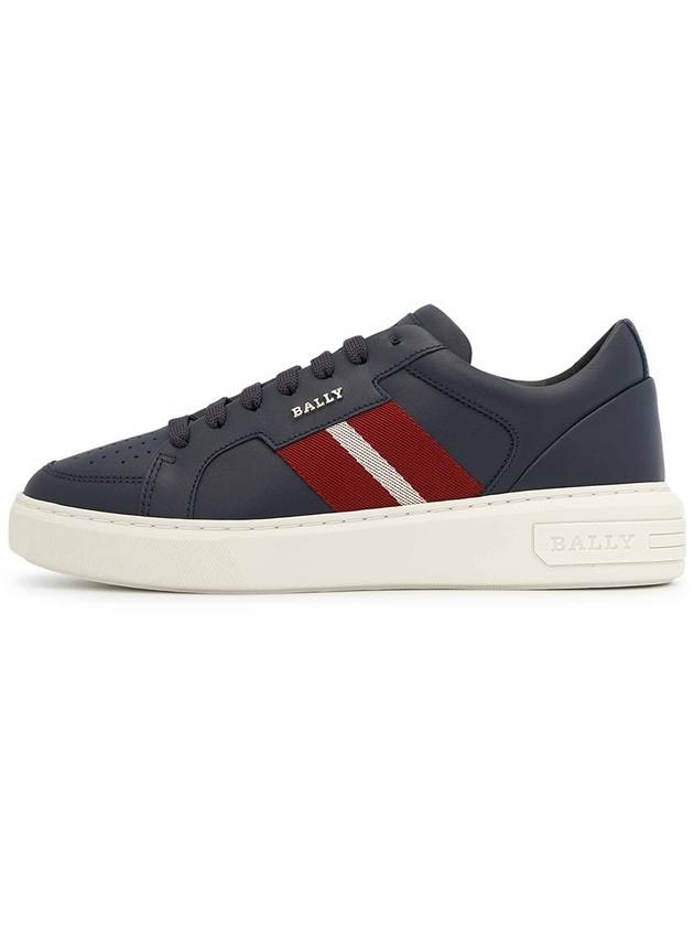 Moony Leather Low Top Sneakers Navy - BALLY - BALAAN 5