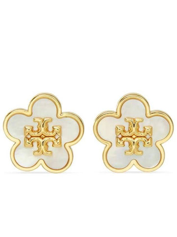 Kira Flower Stud Earrings White - TORY BURCH - BALAAN 1