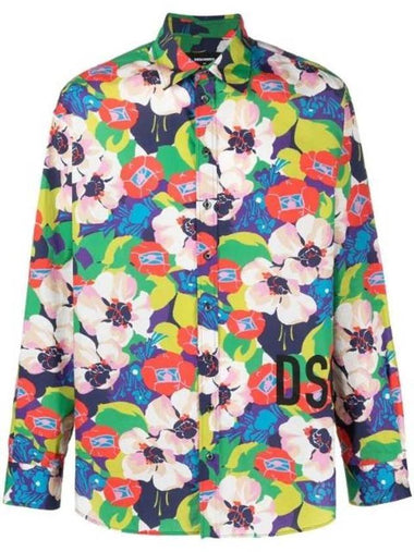 Floral Print Long Sleeve Shirt - DSQUARED2 - BALAAN 1