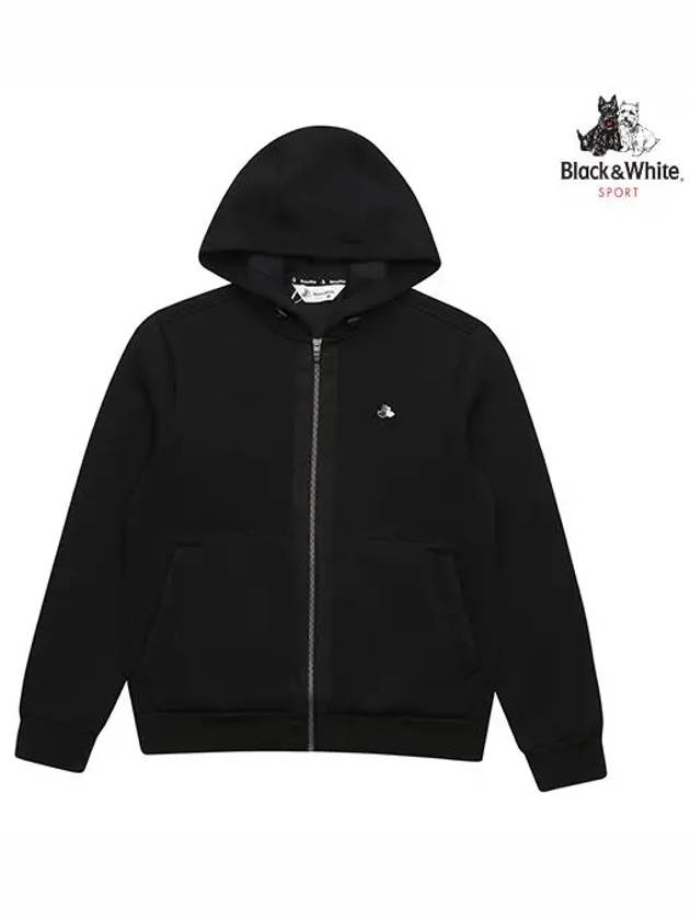 full zip-up hooded cardigan 6203GXSPBLACK - BLACK&WHITE - BALAAN 1