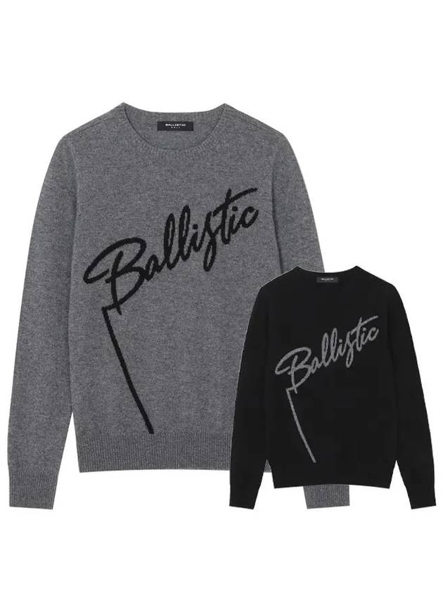 CASHMERE BIG LOGO ROUND NECK FULLOVER SWEATERBDFWSW04 - BALLISTIC - BALAAN 1