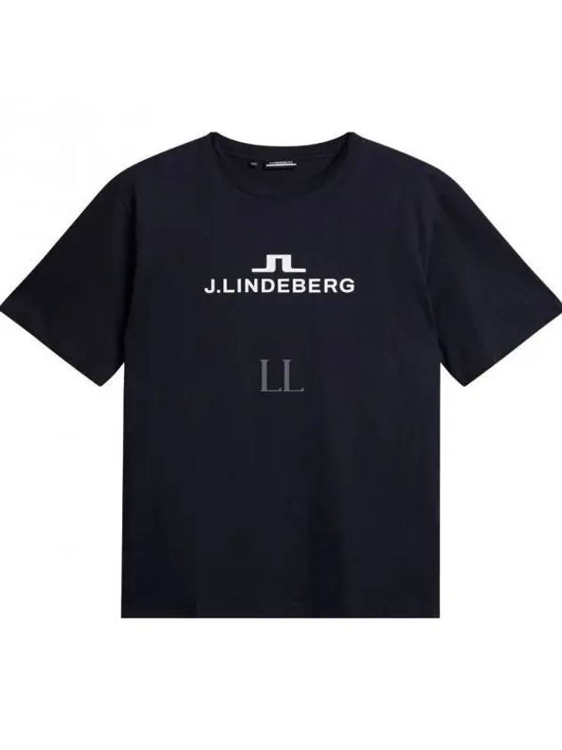 Alpha Logo Print Short Sleeve T-Shirt Navy - J.LINDEBERG - BALAAN 2