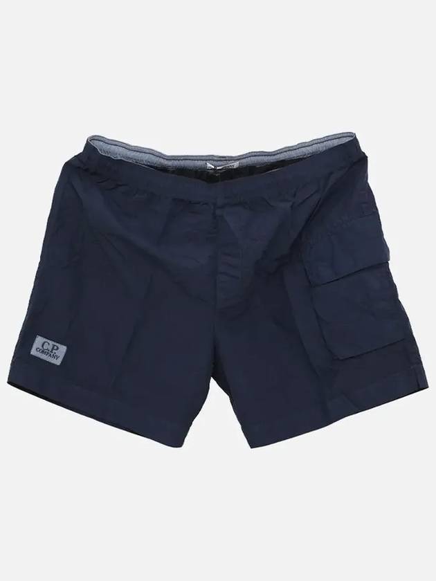 Flat Nylon Logo Patch Utility Swim Shorts Navy - CP COMPANY - BALAAN 3