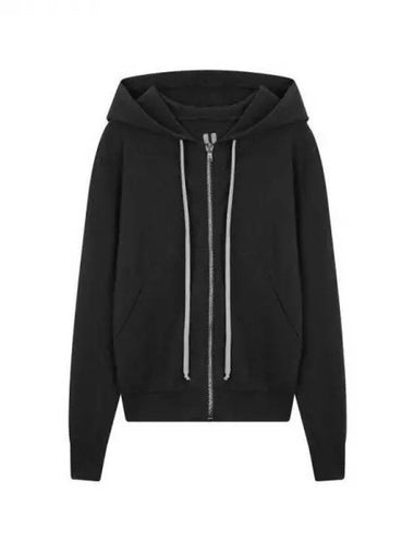 WOMEN Soft Cashmere Hood Zip-up Black 271940 - RICK OWENS - BALAAN 1