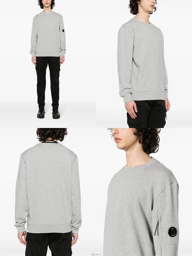 Diagonal Raised Fleece Lens Sweatshirt Grey - CP COMPANY - BALAAN 4