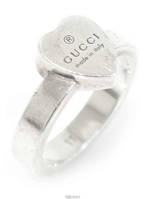 223867 925 Silver Trademark Heart Pendant Ring No 11 - GUCCI - BALAAN 1