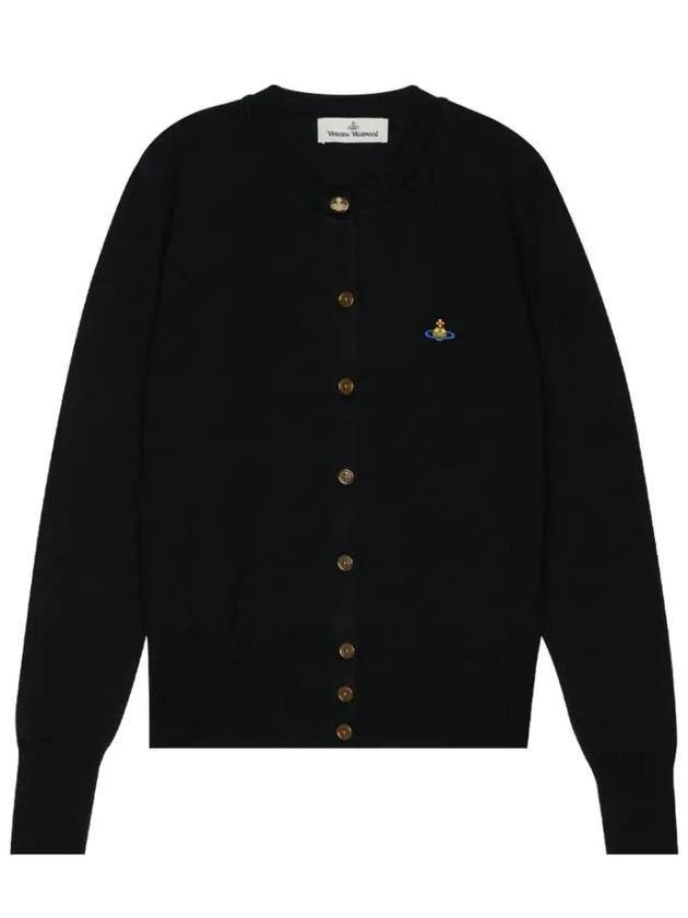 Bea Logo Wool Cardigan Black - VIVIENNE WESTWOOD - BALAAN 2