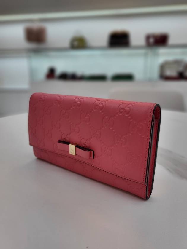 Cima Signature Pink Long Wallet 388679 - GUCCI - BALAAN 3