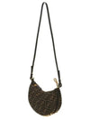 FF Jacquard Fabric Mini Cross Bag Brown - FENDI - BALAAN 3