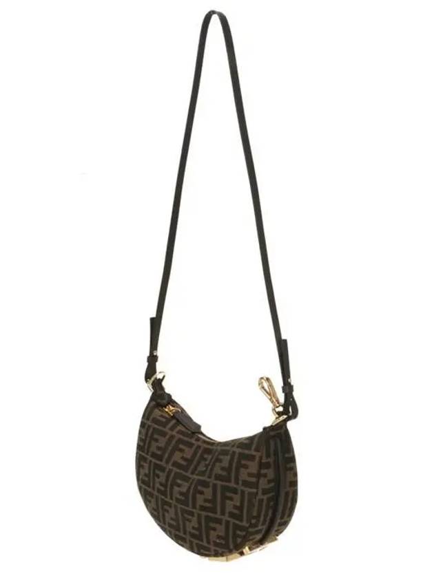 FF Jacquard Fabric Mini Bag Brown - FENDI - BALAAN 3