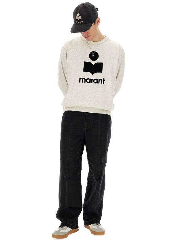 Mikoy Big Logo Cotton Sweatshirt Ecru - ISABEL MARANT - BALAAN 3