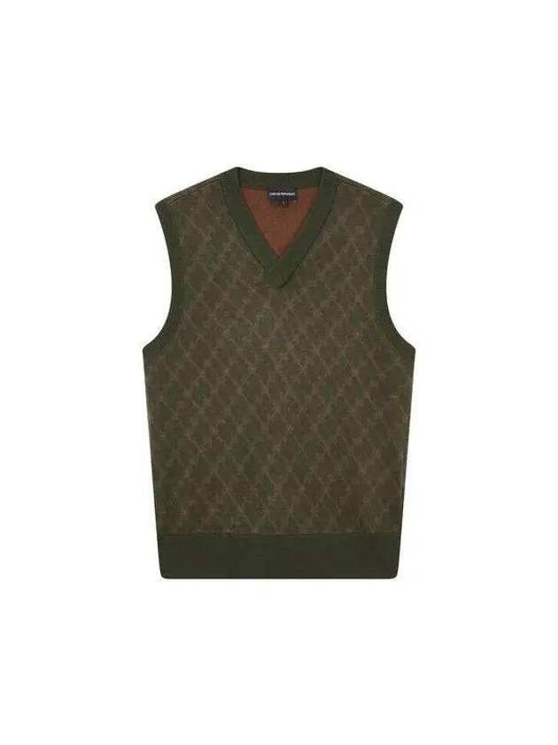 Men s Argyle Pattern Knit Vest Green 271390 - EMPORIO ARMANI - BALAAN 1