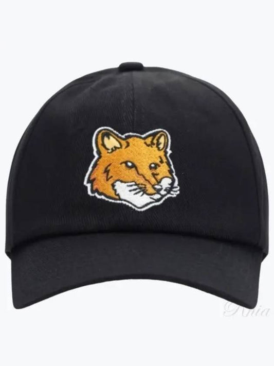 Large Fox Head 6P Ball Cap Black - MAISON KITSUNE - BALAAN 2