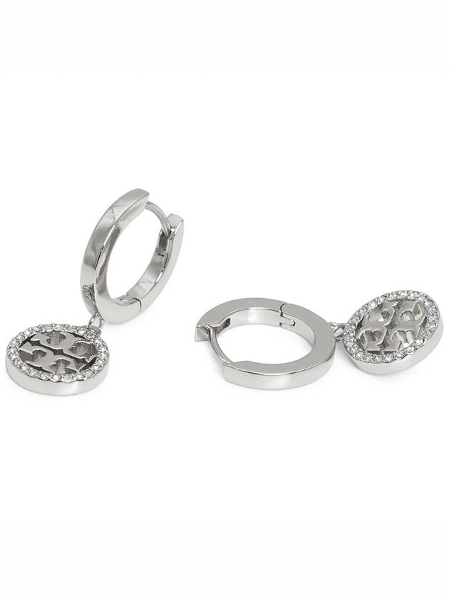 Miller Pave Hoop Earrings Silver - TORY BURCH - BALAAN 7