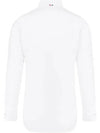 Oxford Grosgrain Placket Cotton Long Sleeve Shirt White - THOM BROWNE - BALAAN 4