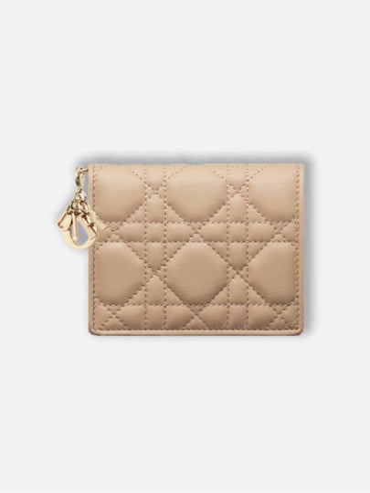 Lady Cannage Small Lambskin Half Wallet Biscuit - DIOR - BALAAN 2