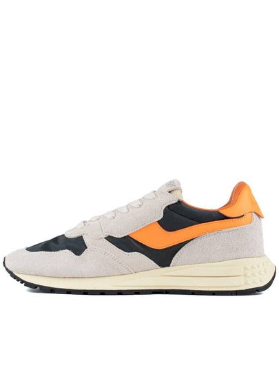 Autry White And Orange Suede And Nylon Reelwind Low Sneakers - AUTRY - BALAAN 2