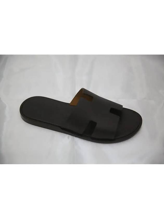 Izmir Leather Slippers Mocha - HERMES - BALAAN.