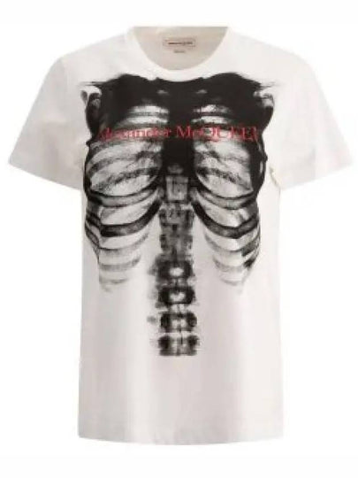 Ribcage Printed Short Sleeve T-Shirt White - ALEXANDER MCQUEEN - BALAAN 2