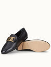 Kate Metal Logo Leather Loafers Black - TOD'S - BALAAN 6