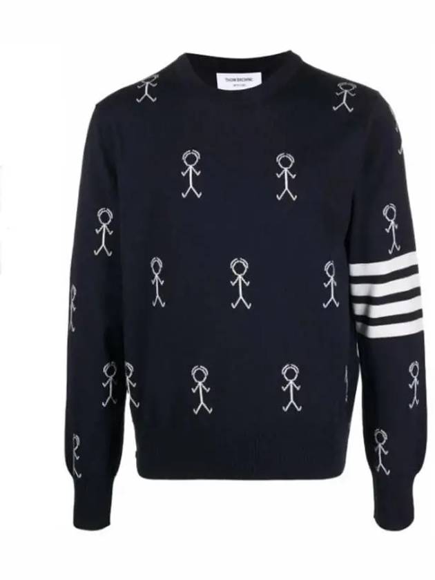 Mr. Thom Icon Diagonal Knit Top Navy - THOM BROWNE - BALAAN 2