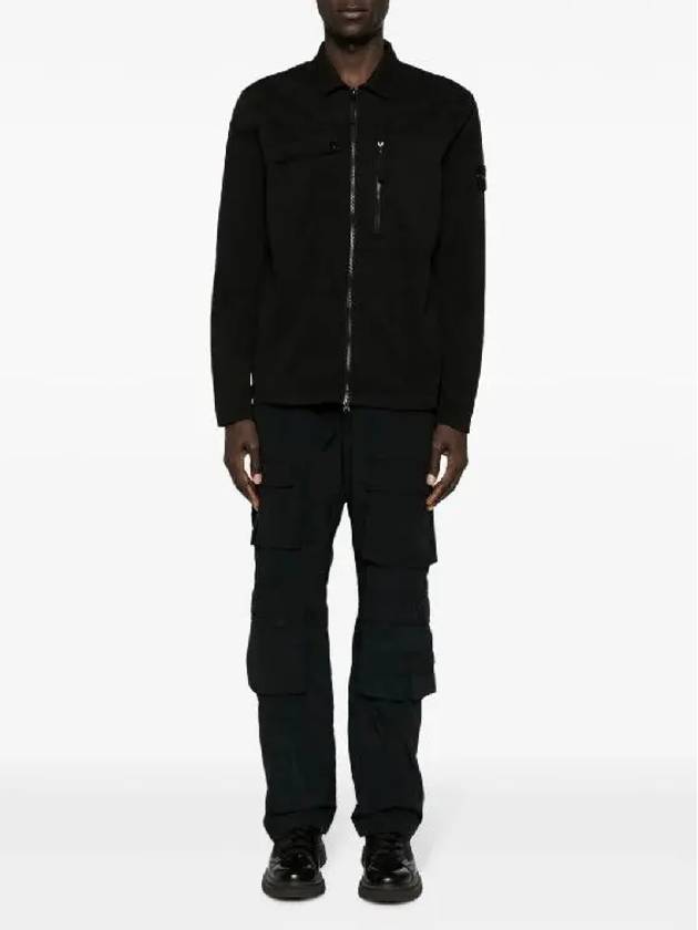 Supima Cotton Twill Stretch-TC Jacket Black - STONE ISLAND - BALAAN 3