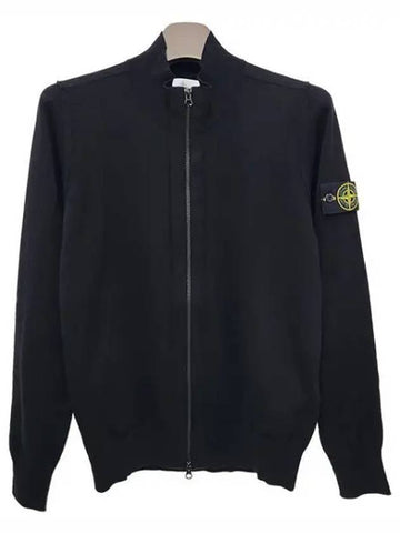 logo patch cotton zip up cardigan 39135086 270569 1095722 - STONE ISLAND - BALAAN 1