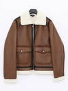 Tommy Shearing Trimming Leather Jacket Brown - A.P.C. - BALAAN 2