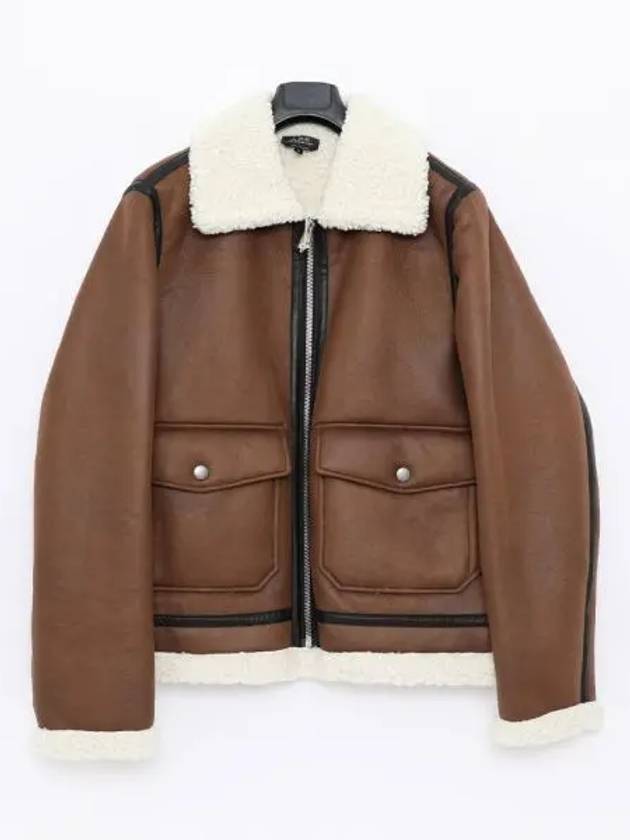 Tommy Shearing Trimming Leather Jacket Brown - A.P.C. - BALAAN 2