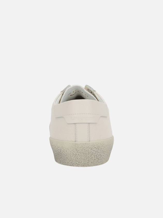 Court Classic SL/06 Embroidered Sneakers In Canvas And Leather Cream - SAINT LAURENT - BALAAN 4