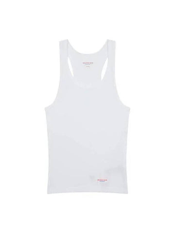 Logo Label Ribbed Tank Top White - ALEXANDER WANG - BALAAN 1