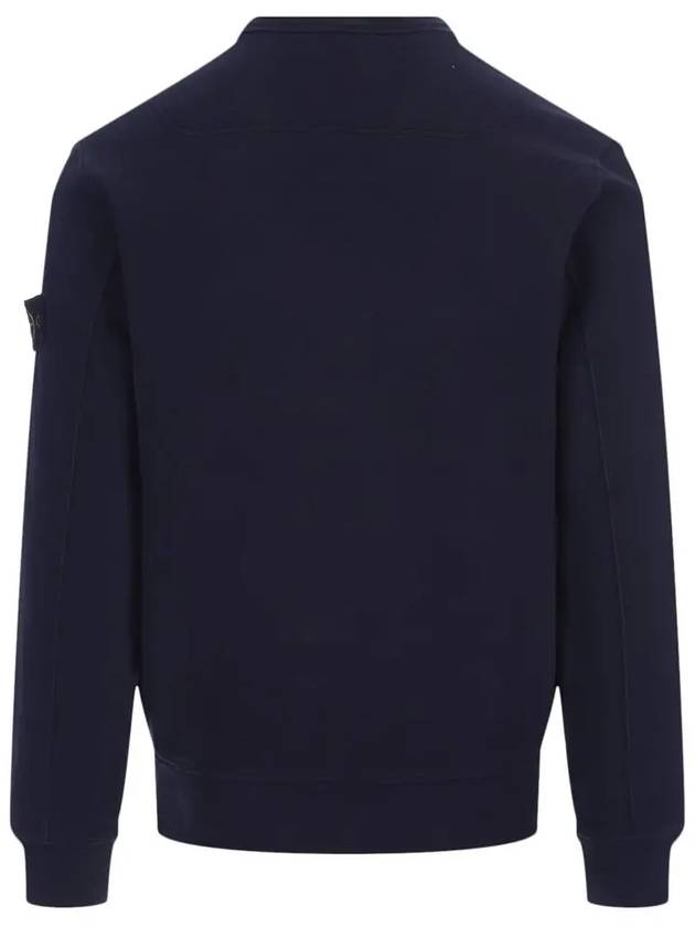 Brushed Cotton Fleece Garment Dyed Crewneck Sweatshirt Navy - STONE ISLAND - BALAAN 4