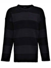 Back BB Logo Stripe Cotton Knit Top Black - BALENCIAGA - BALAAN 3