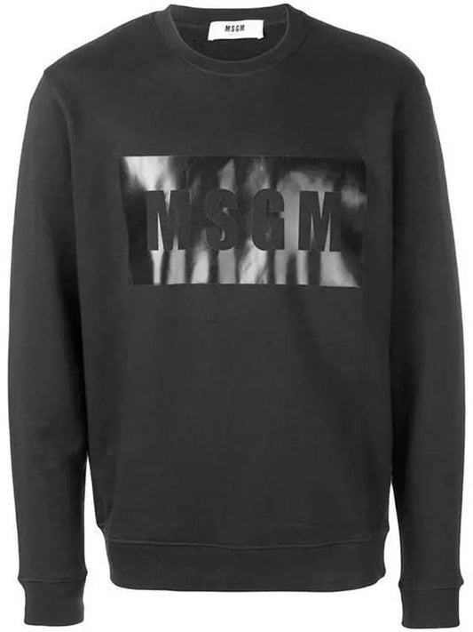 Box Logo Print Cotton Sweatshirt Black - MSGM - BALAAN 1