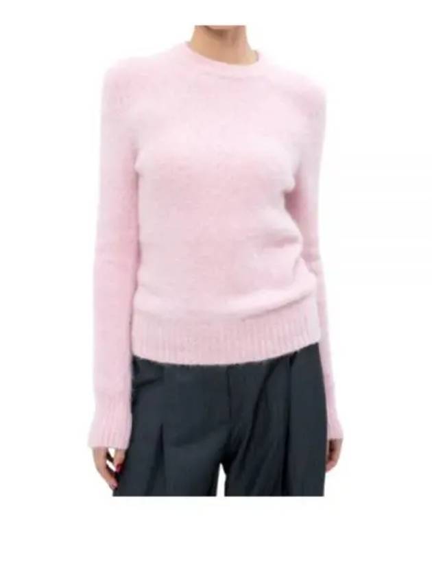 Brush Alpaca O Neck Knit Top Pink - GANNI - BALAAN 2