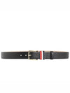 Men's Three Stripes Tab Pebbled Leather Belt Black - THOM BROWNE - BALAAN 2