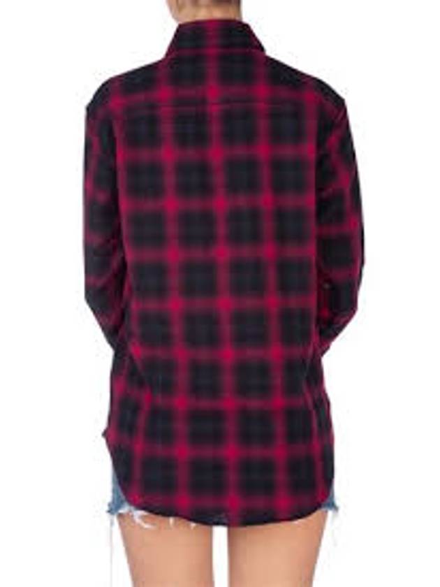 Button Up Check Long Sleeve Shirt Black Red - SAINT LAURENT - BALAAN 11