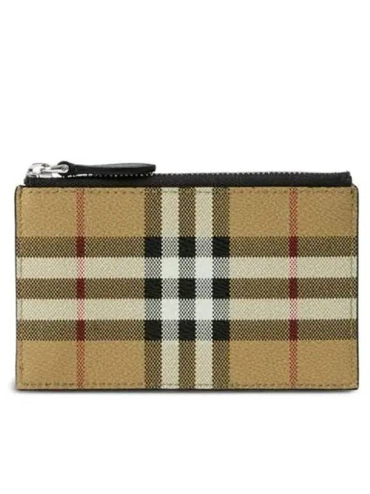 Vintage Check Leather Card Wallet Beige - BURBERRY - BALAAN 2