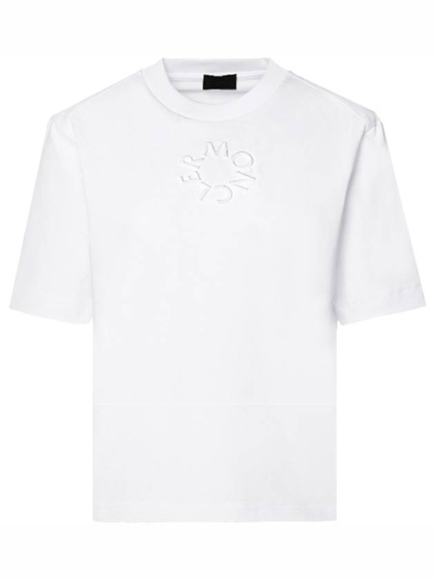 Embossed Logo Short Sleeve T-Shirt White - MONCLER - BALAAN 2