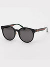 Eyewear Logo Round Asian Fit Sunglasses Black - GUCCI - BALAAN 9