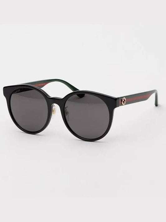 Eyewear Logo Round Asian Fit Sunglasses Black - GUCCI - BALAAN 2