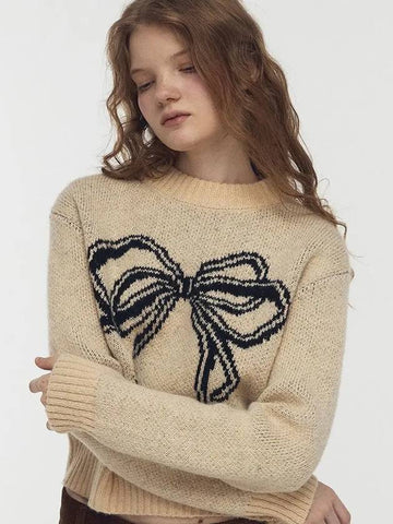 Ribbon Brush CROP Knit Cream - CPGN STUDIO - BALAAN 1