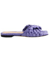 Women's Raffia Stretch Flat Slippers Purple - BOTTEGA VENETA - BALAAN 3