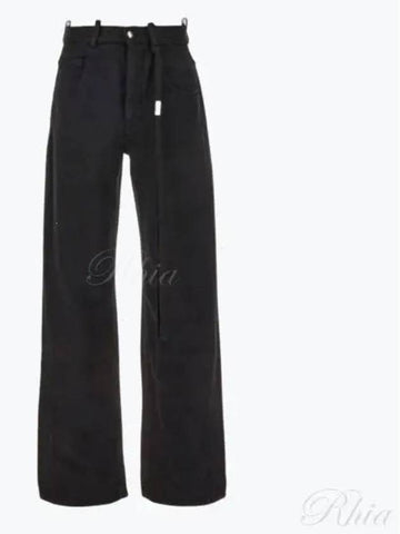 ANN DEMEUREMEESTER Logo Plaque Drawstring Denim Pants B0010197FA038 099 - ANN DEMEULEMEESTER - BALAAN 1