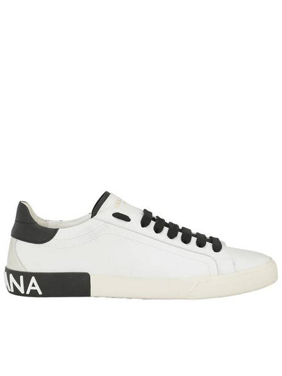 Calfskin Portofino Vintage Sneakers White Black - DOLCE&GABBANA - BALAAN 2