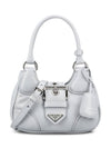 Moon Padded Nappa Leather Shoulder Bag Grey - PRADA - BALAAN 1