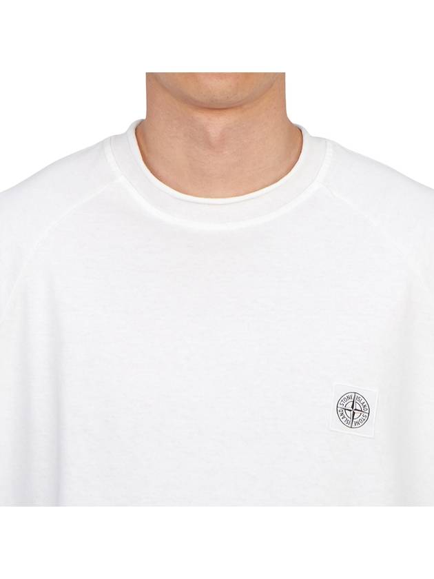 Compass Patch Regular Fit Cotton Short Sleeve T-Shirt White - STONE ISLAND - BALAAN 6