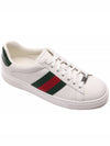 Ace Web Leather Low Top Sneakers White - GUCCI - BALAAN 4