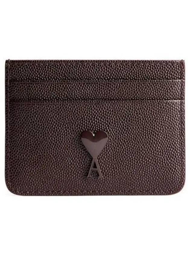 Heart Logo Card Wallet Brown - AMI - BALAAN 2